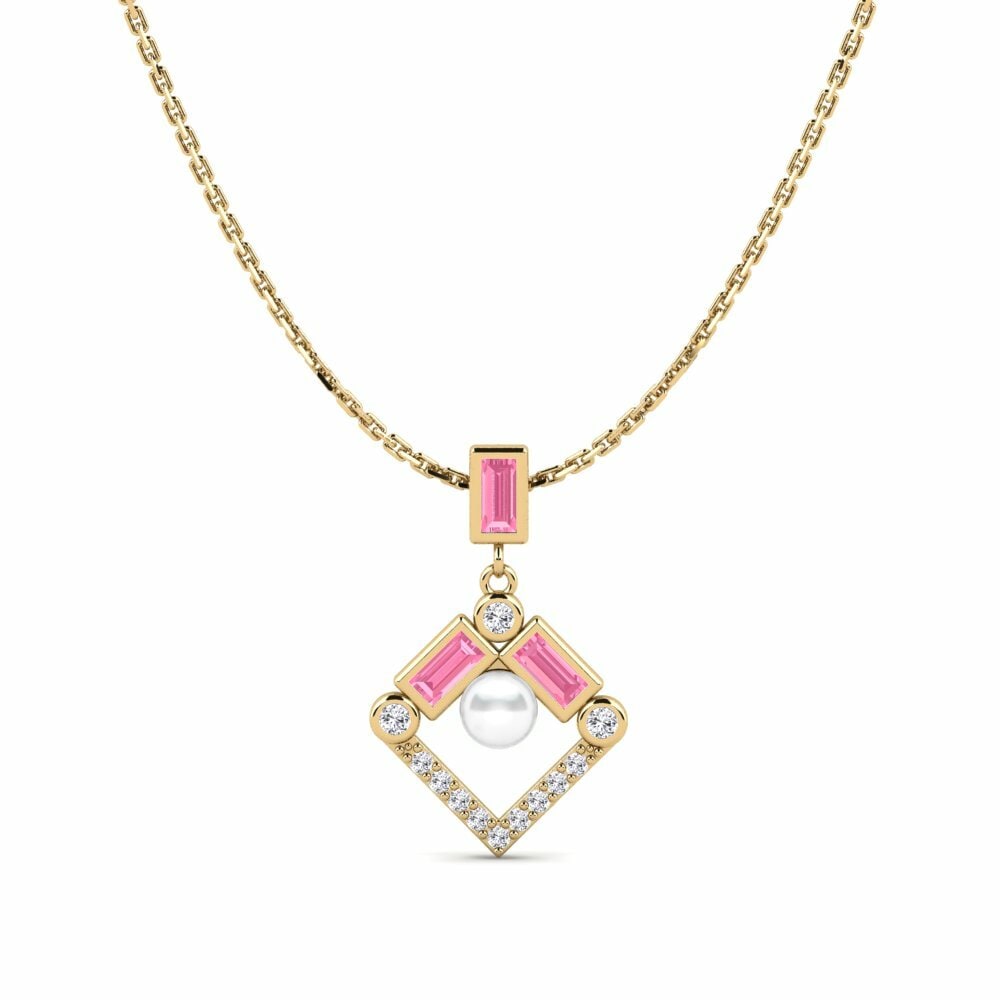 Roze Saffier Dames Hanger Metz