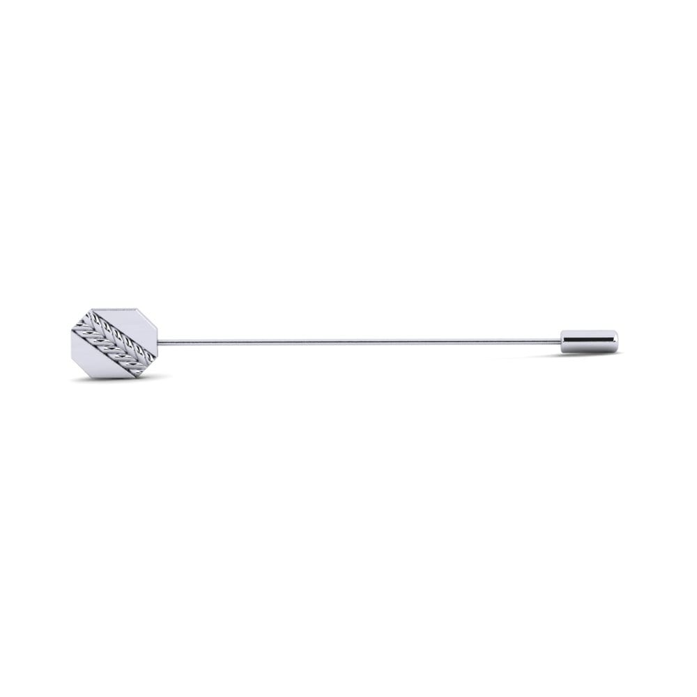 White Silver Lapel Pin Meyzi
