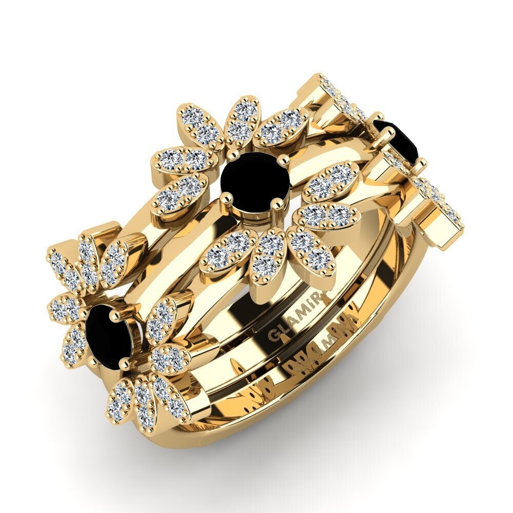 Zafiro negro Anillo Miceat SET