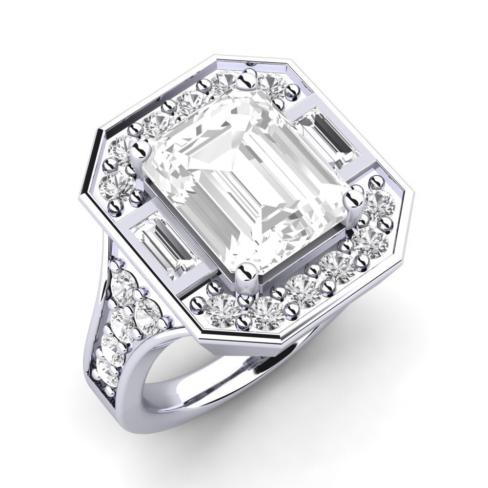 14ct White Gold White Topaz Engagement Ring Micheyla
