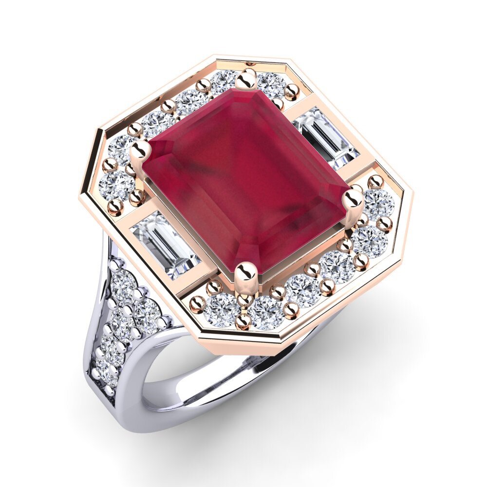14ct White & Rose Gold Ruby Engagement Ring Micheyla
