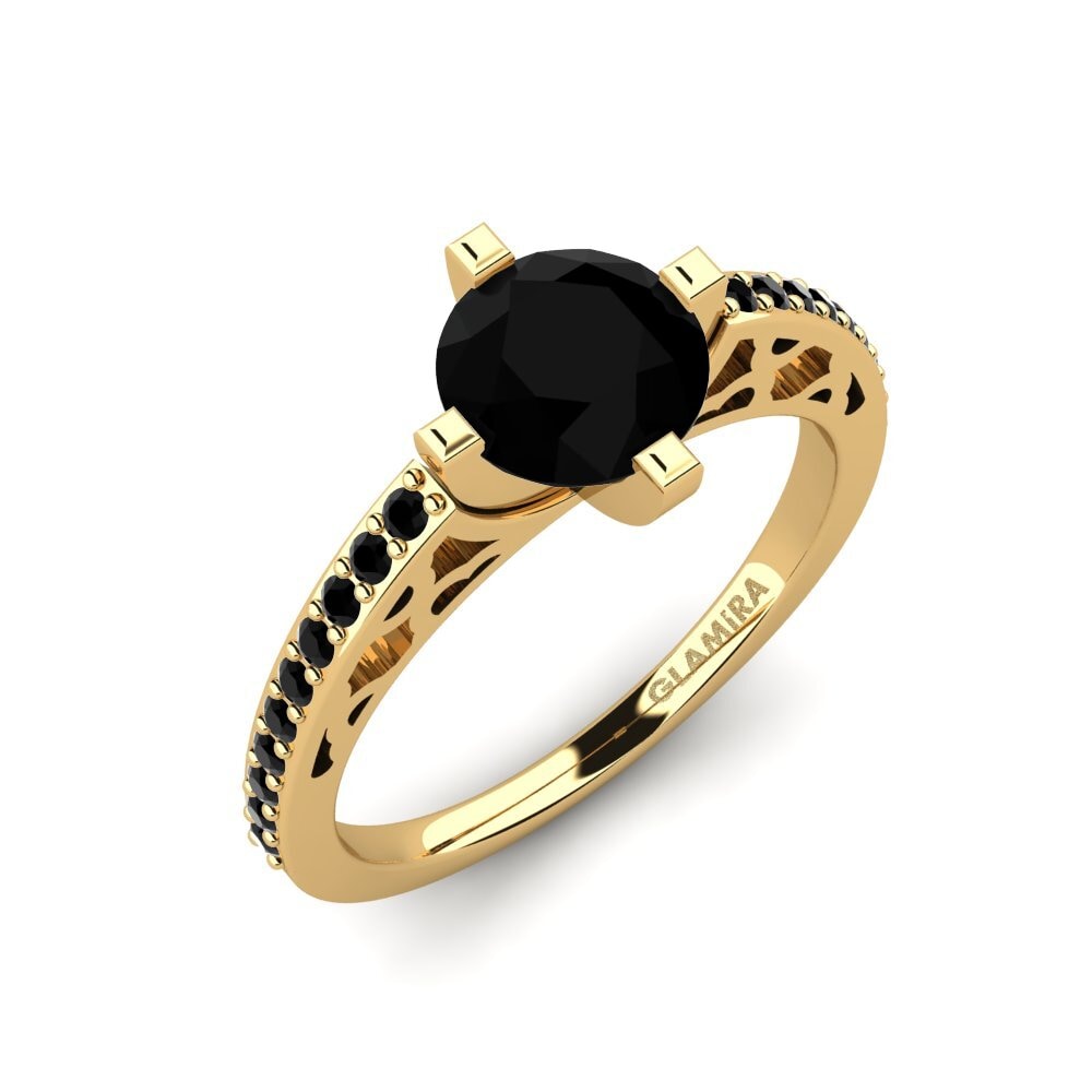 Black Diamond Engagement Ring Miette