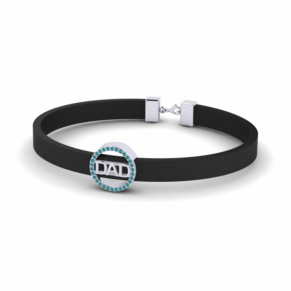 950 Palladium Blue Diamond Men's Bracelet Migleidy
