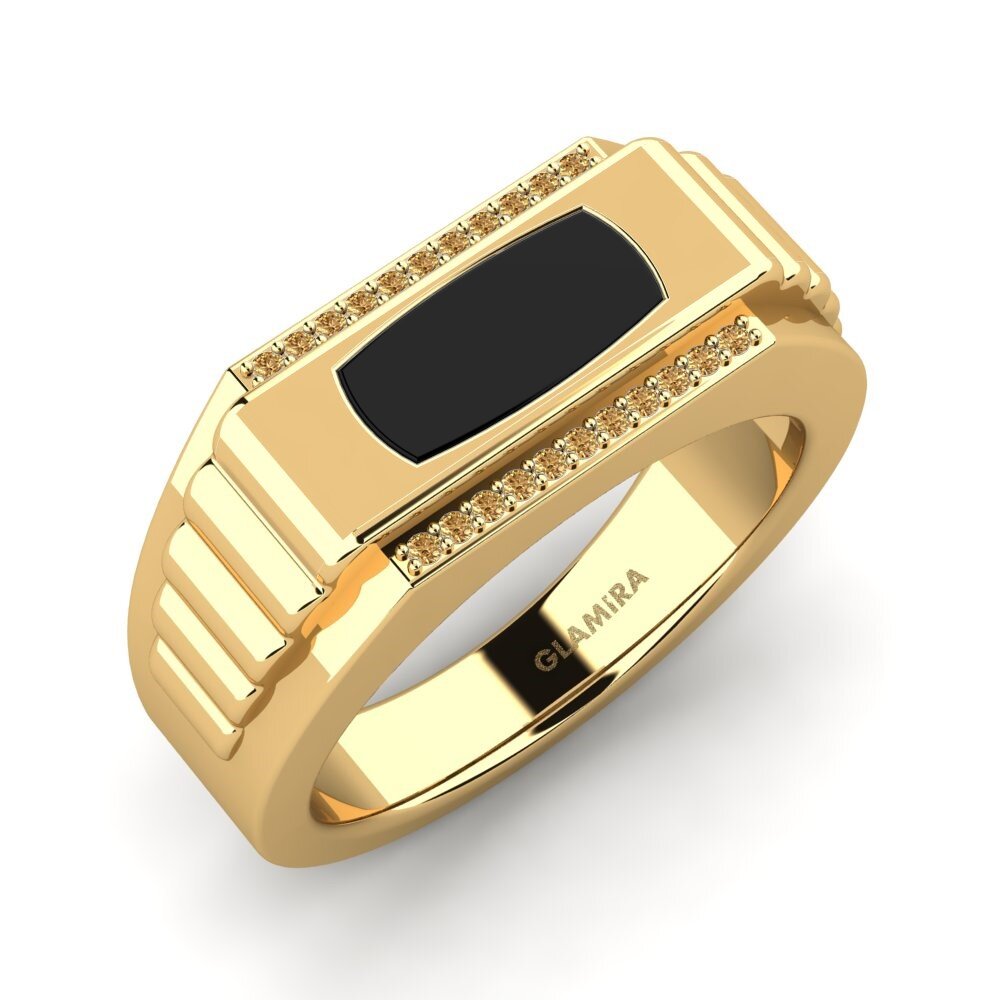 18ct Yellow Gold Brown Diamond Men's Ring Mihai