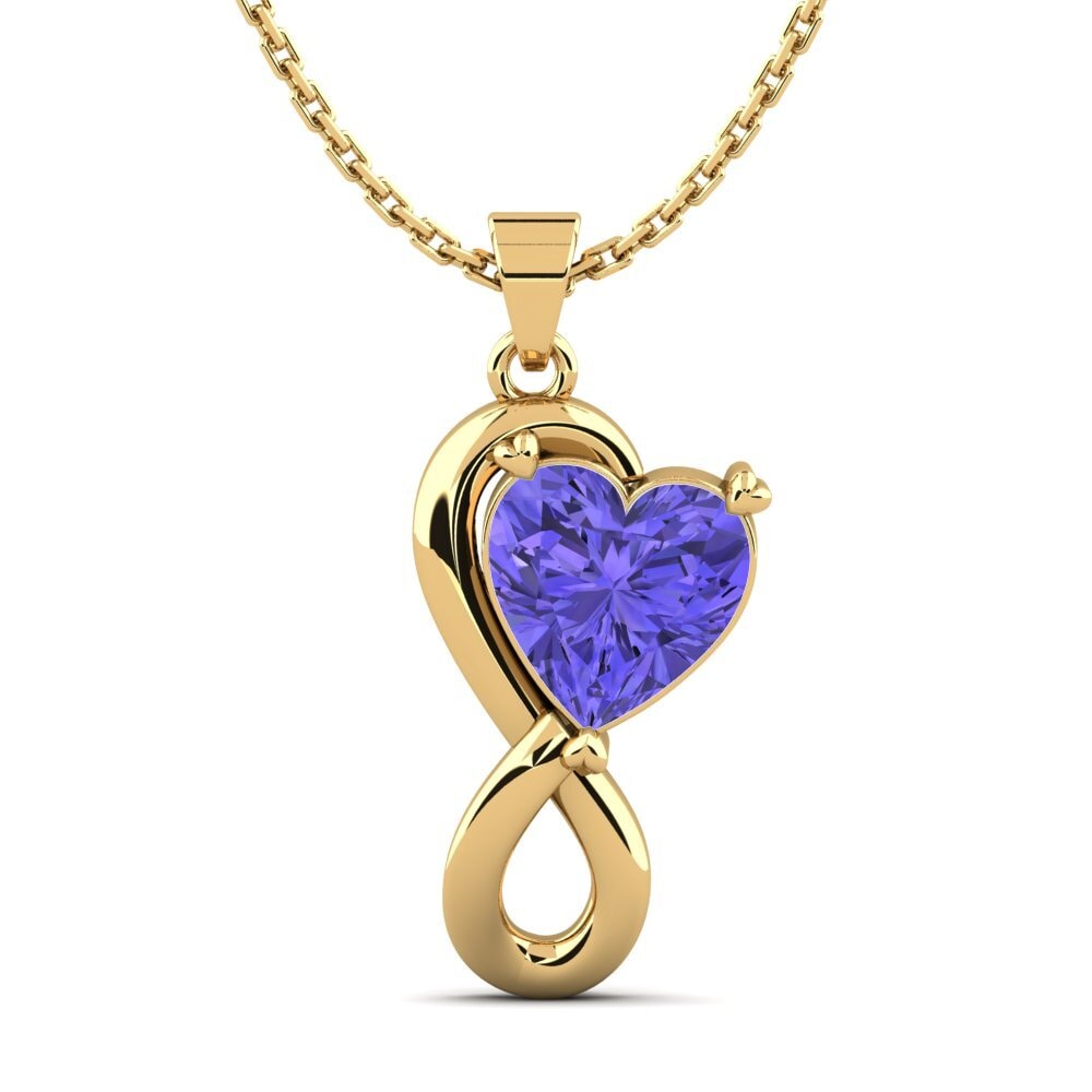 Gelbgold 585 Tansanit Damen anhänger Mihalis