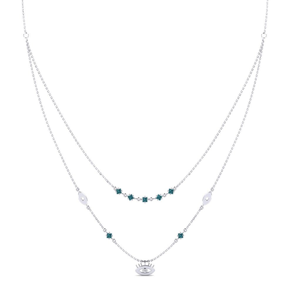 Diamante Azul Collar de Mujer Mihtn