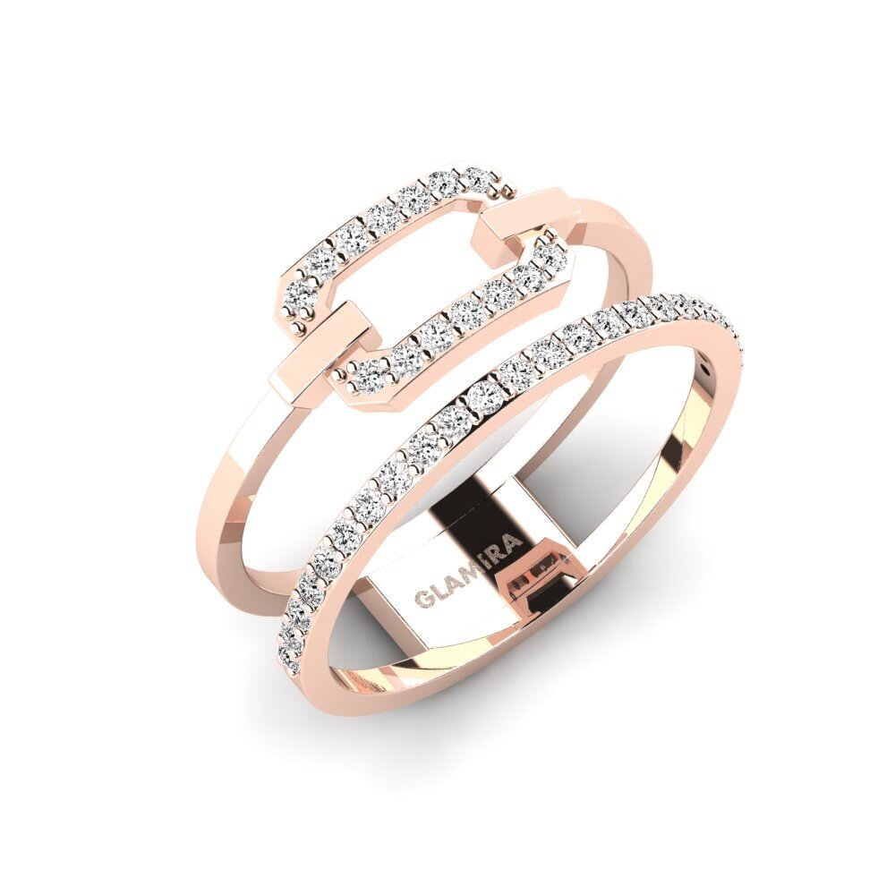 14k Oro Rosa Moissanita Anillo Milagre