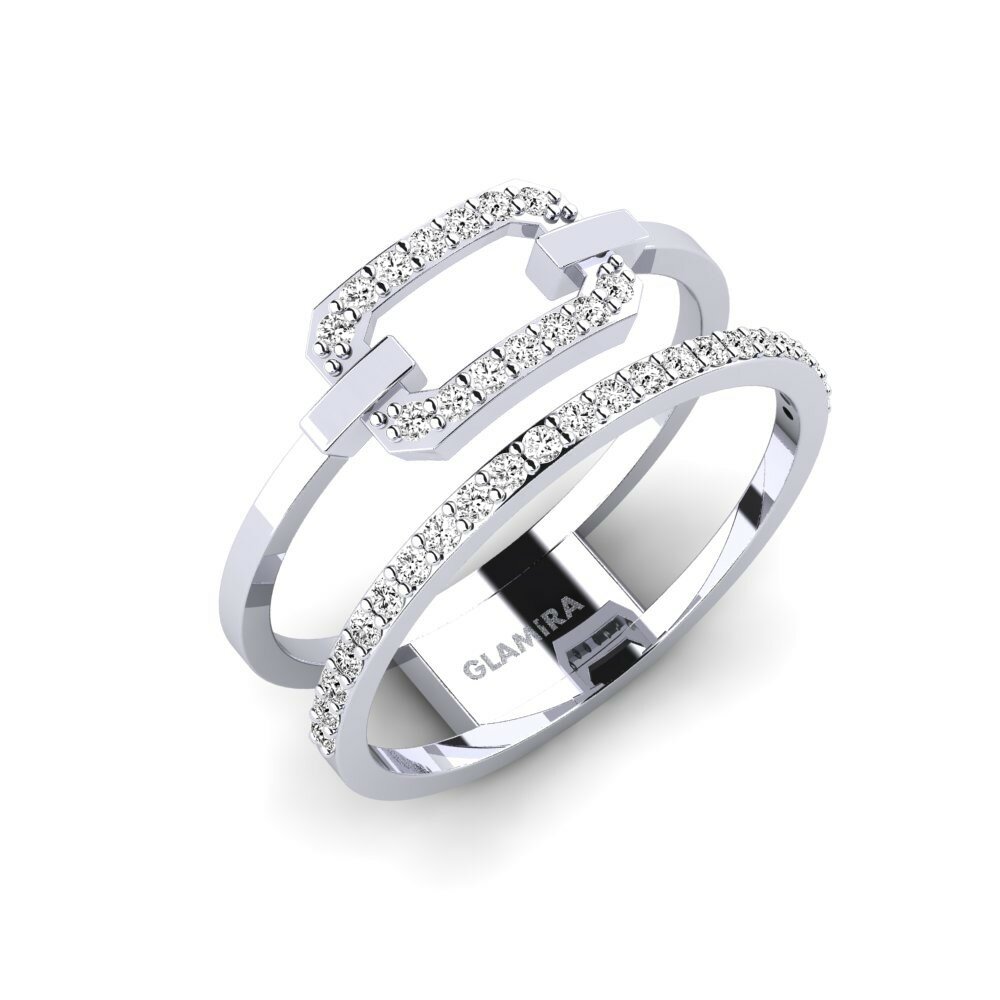 9k Oro Blanco Moissanita Anillo Milagre
