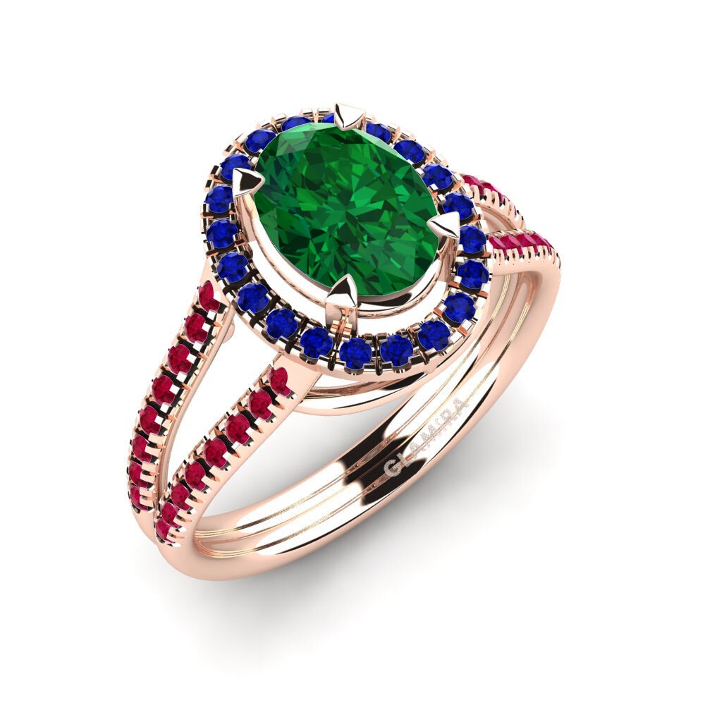 14K Rood Goud Tsavorite Verlovingsring Milagros