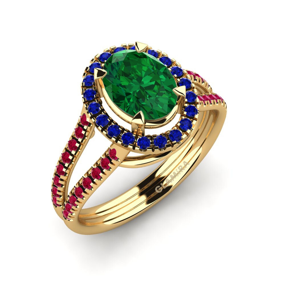 14K Geel Goud Tsavorite Verlovingsring Milagros