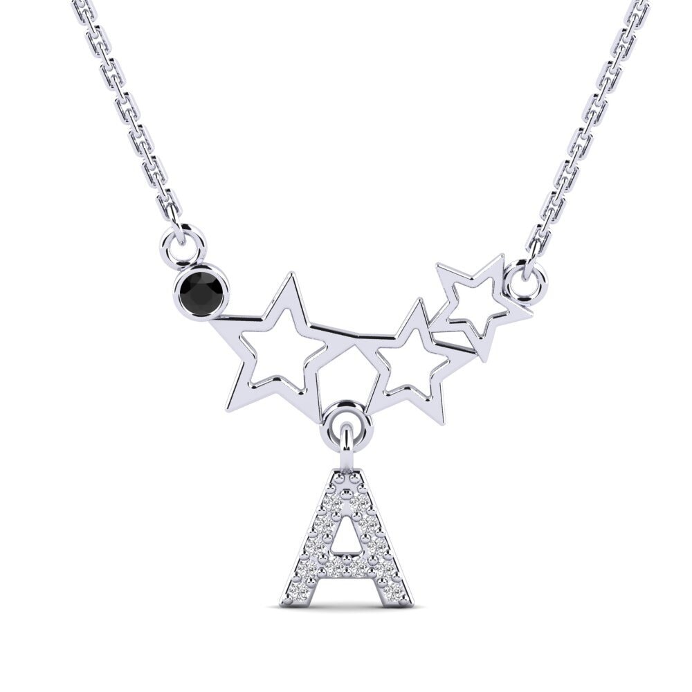 Round Black Sapphire Women's Necklace Milda A