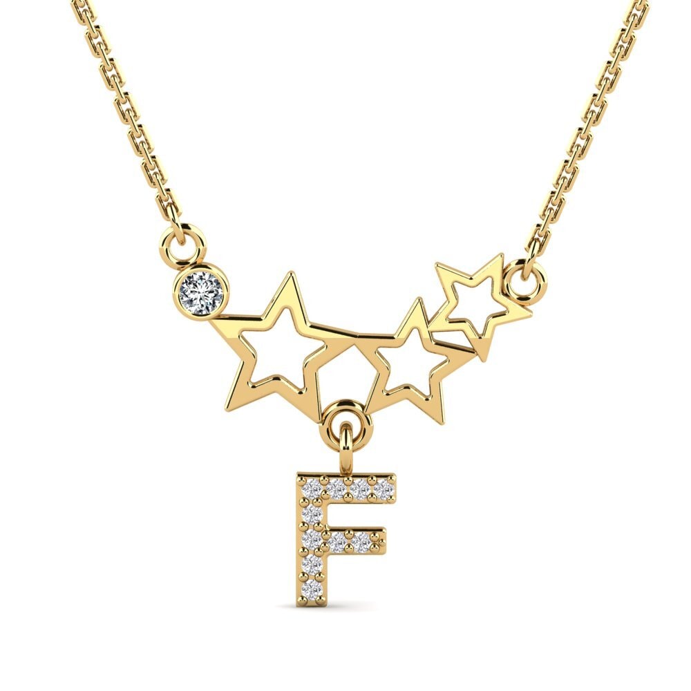 Gelbgold 750 Zirkonia Damen halskette Milda F
