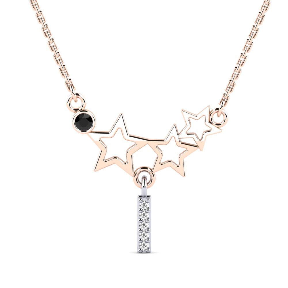 9k Oro Rosa & Blanco Ónix Negro Collar de Mujer Milda I