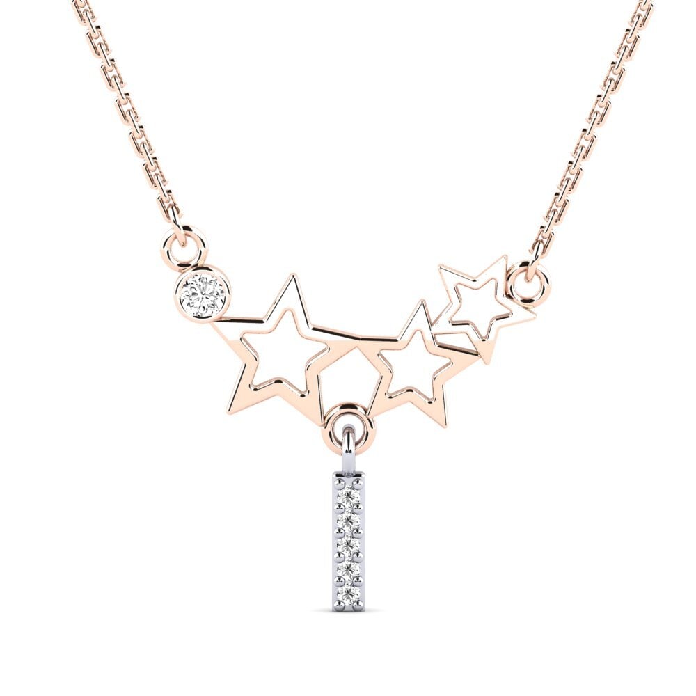 18k Oro Rosa & Blanco Moissanita Collar de Mujer Milda I