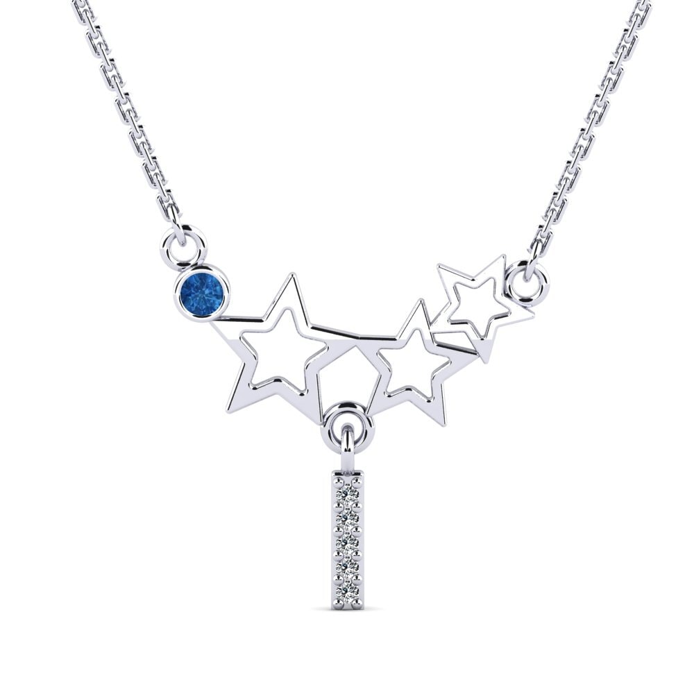 950 Palladium Dunkelblauer Zirkonia Damen halskette Milda I