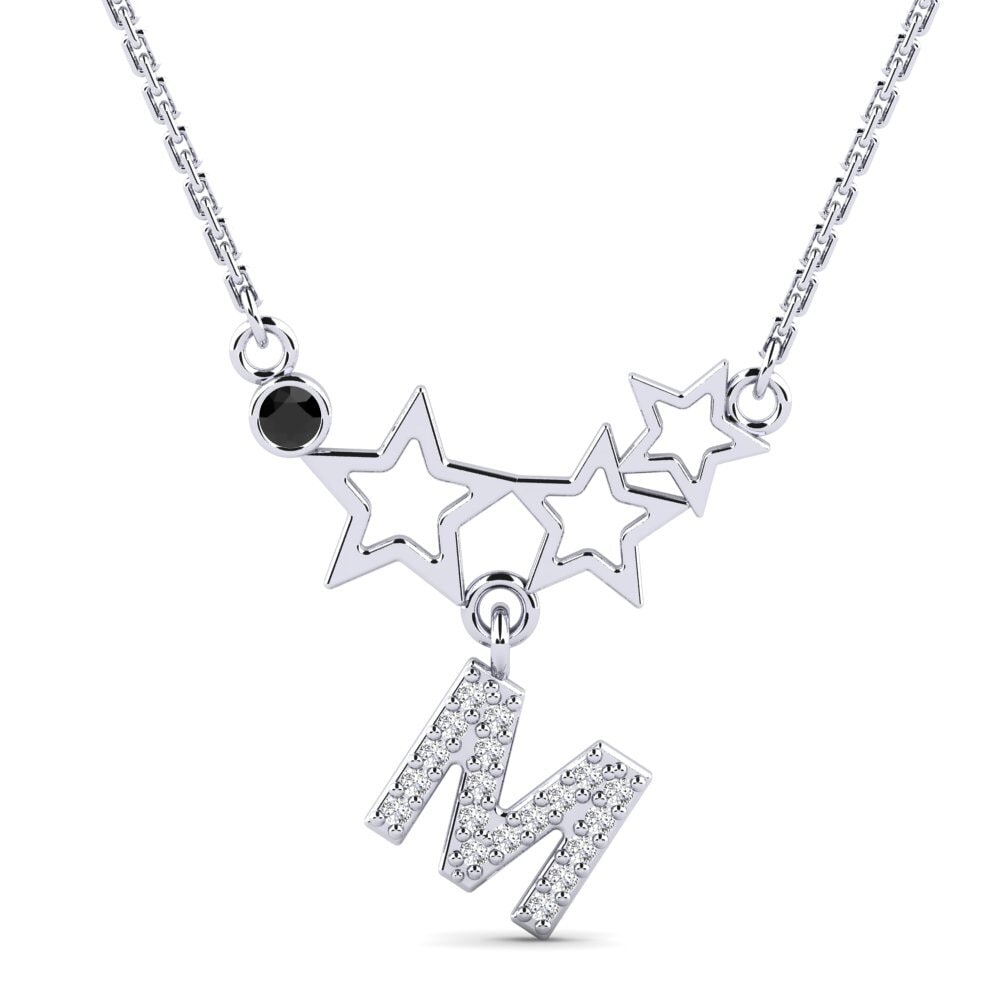 Round Black Sapphire Women's Necklace Milda M