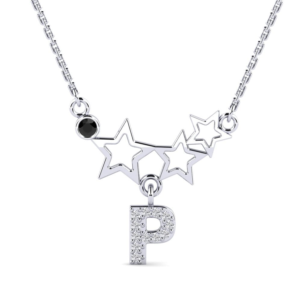 Round Black Sapphire Women's Necklace Milda P