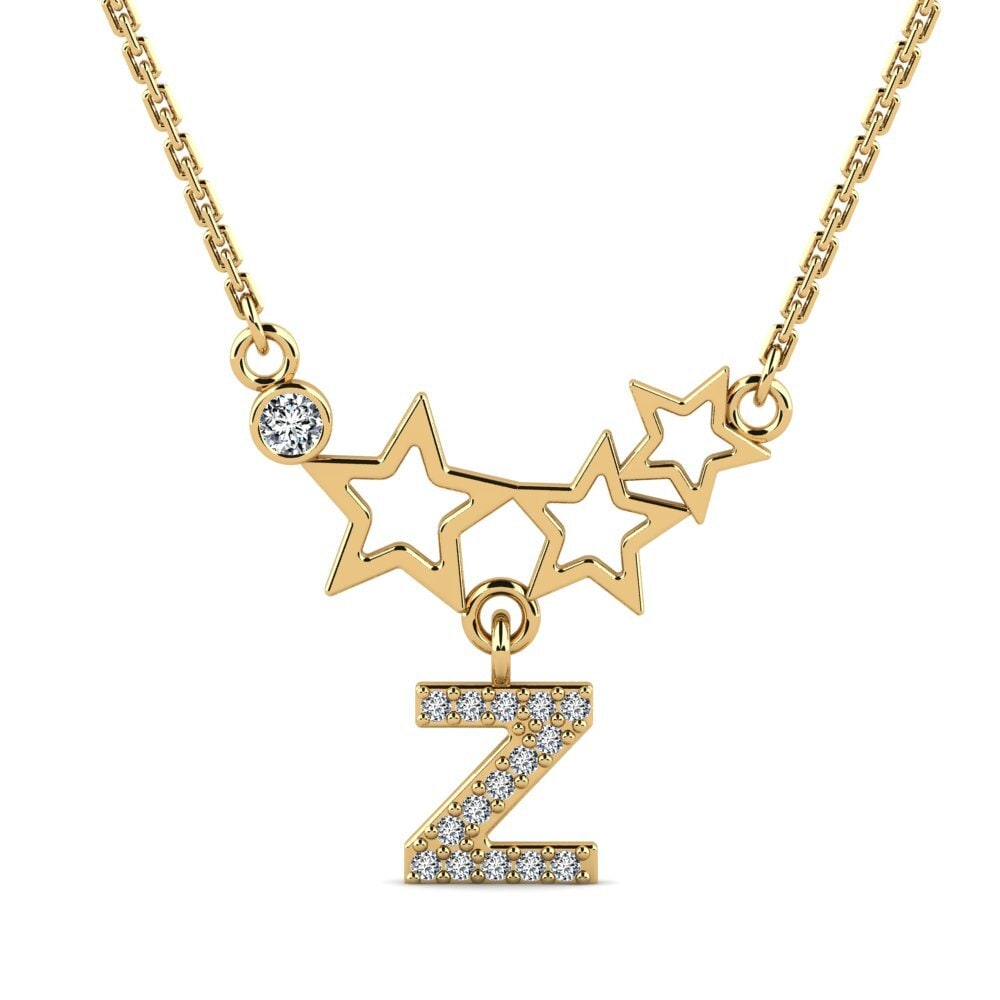 Gelbgold 750 Zirkonia Damen halskette Milda Z