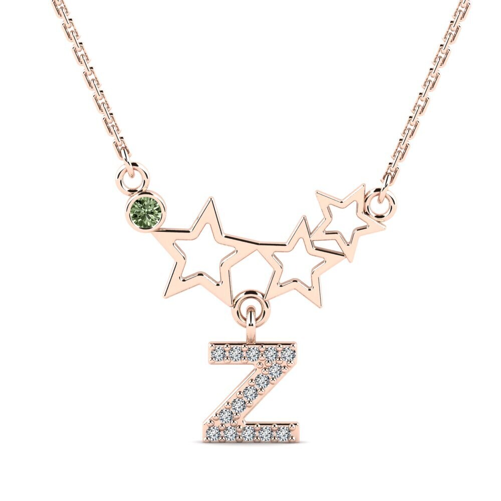 Rotgold 585 Grüner Diamant Damen halskette Milda Z
