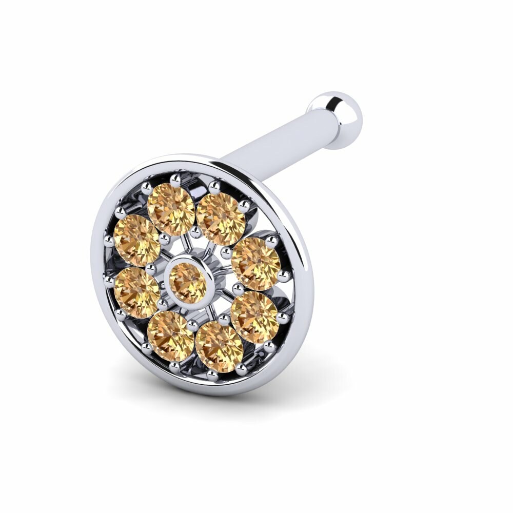 Bruine Diamant Neus Pin Mileva