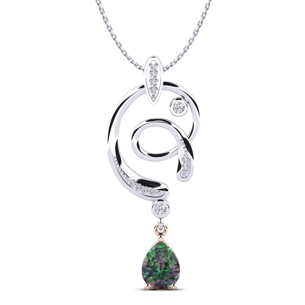 Pear Mystic Topaz Women's Pendant Milia