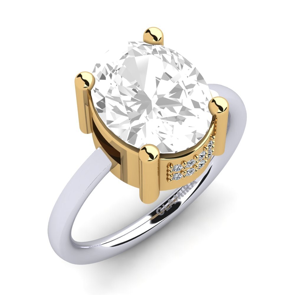 14K White & Yellow Gold White Topaz Engagement Ring Minerva