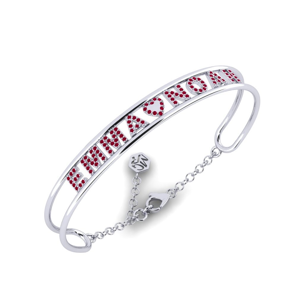 White Silver Ruby Women's Bracelet Miniu