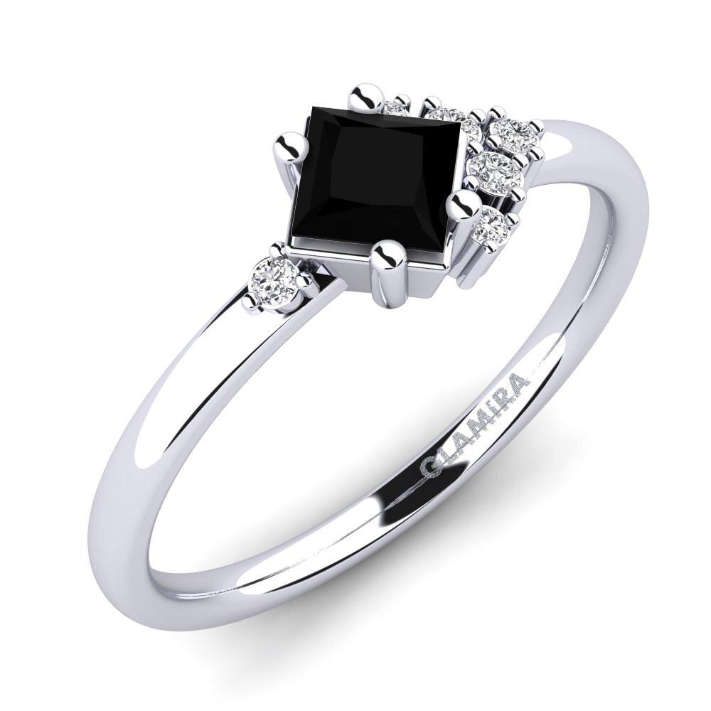 Black Onyx Engagement Ring Minivera
