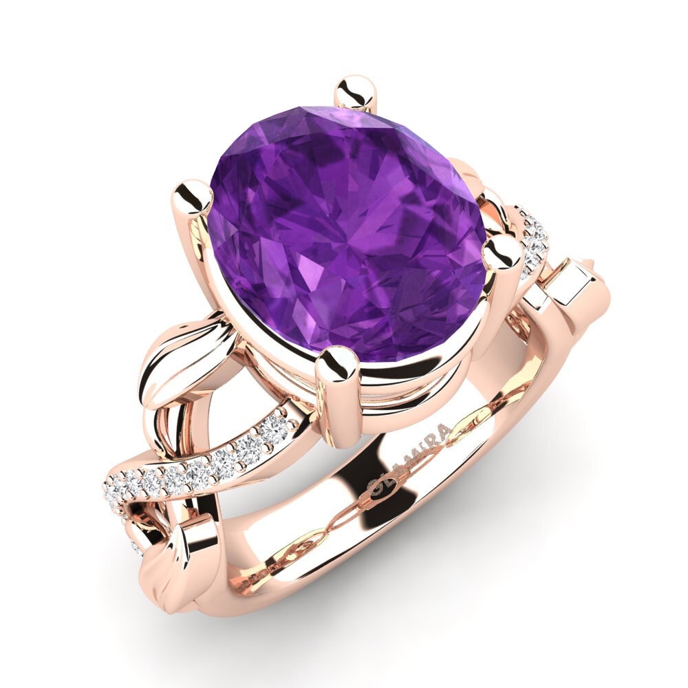 14k Rose Gold Amethyst Ring Minnie