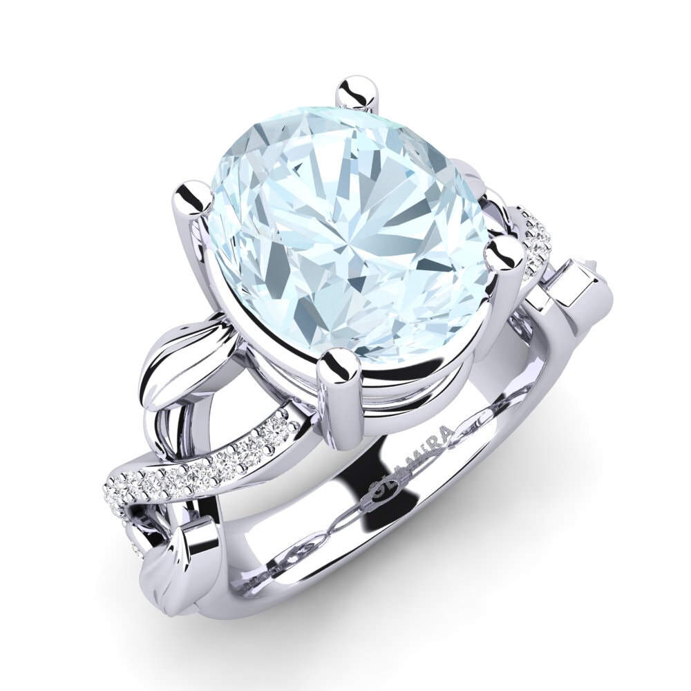 14k White Gold Aquamarine Ring Minnie