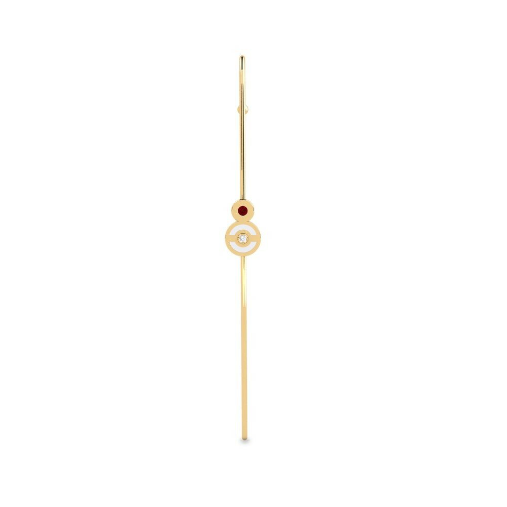 Red Zirconia Ear Piercing Minus
