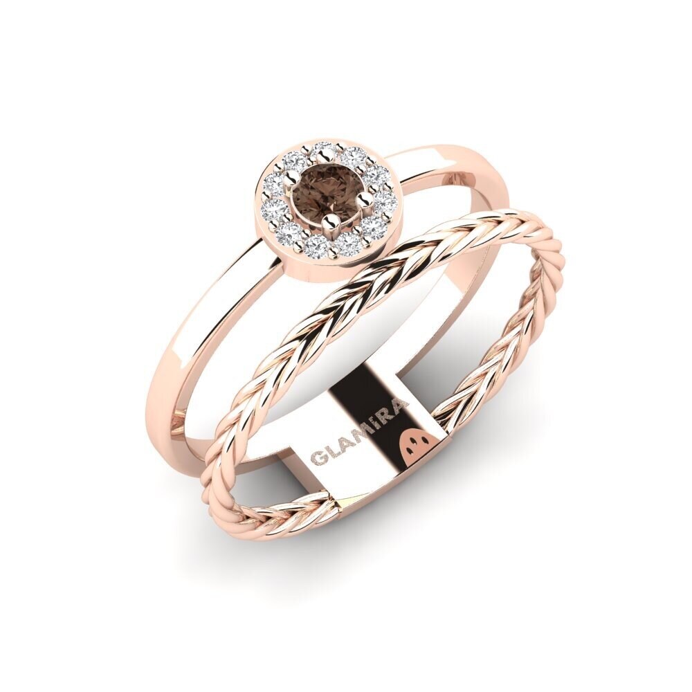 14ct Rose Gold Smoky Quartz Ring Miod