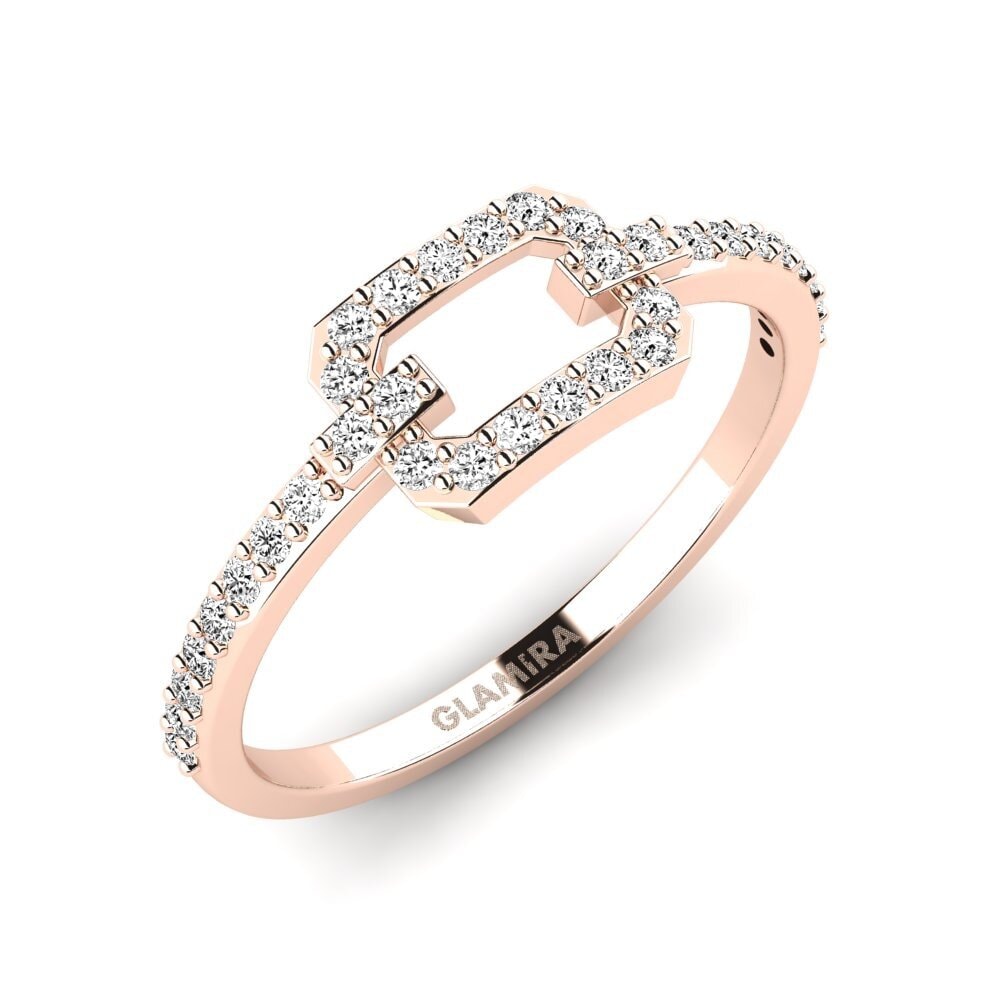 14k Oro Rosa Moissanita Anillo apilable Mioruilt
