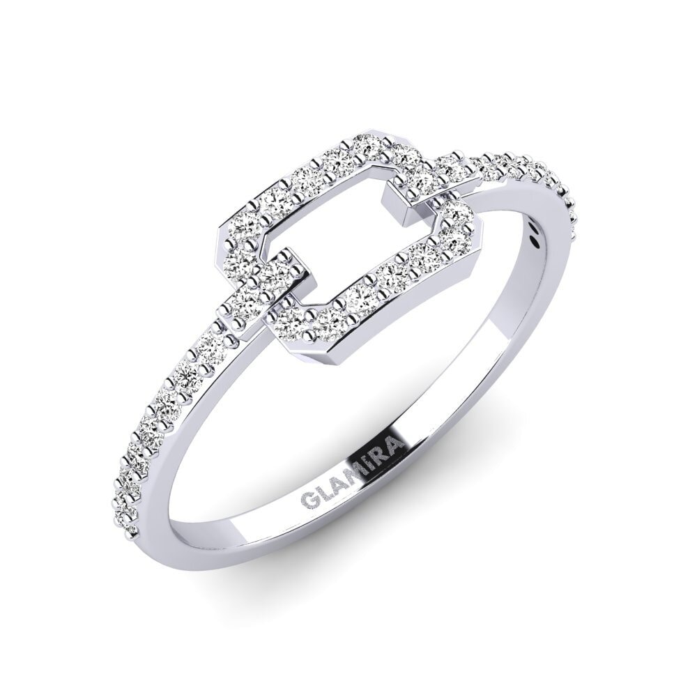 9k Oro Blanco Moissanita Anillo apilable Mioruilt