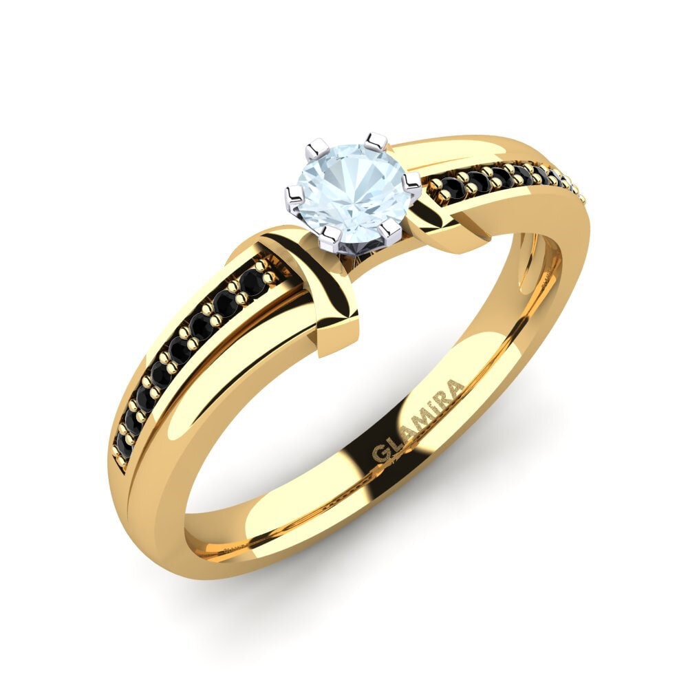 14ct Yellow & White Gold Aquamarine Engagement Ring Mirabella