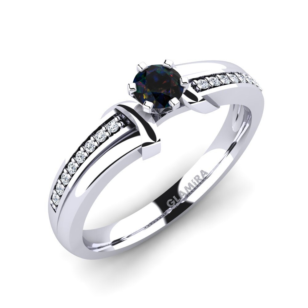 950 Platinum Black Opal Engagement Ring Mirabella