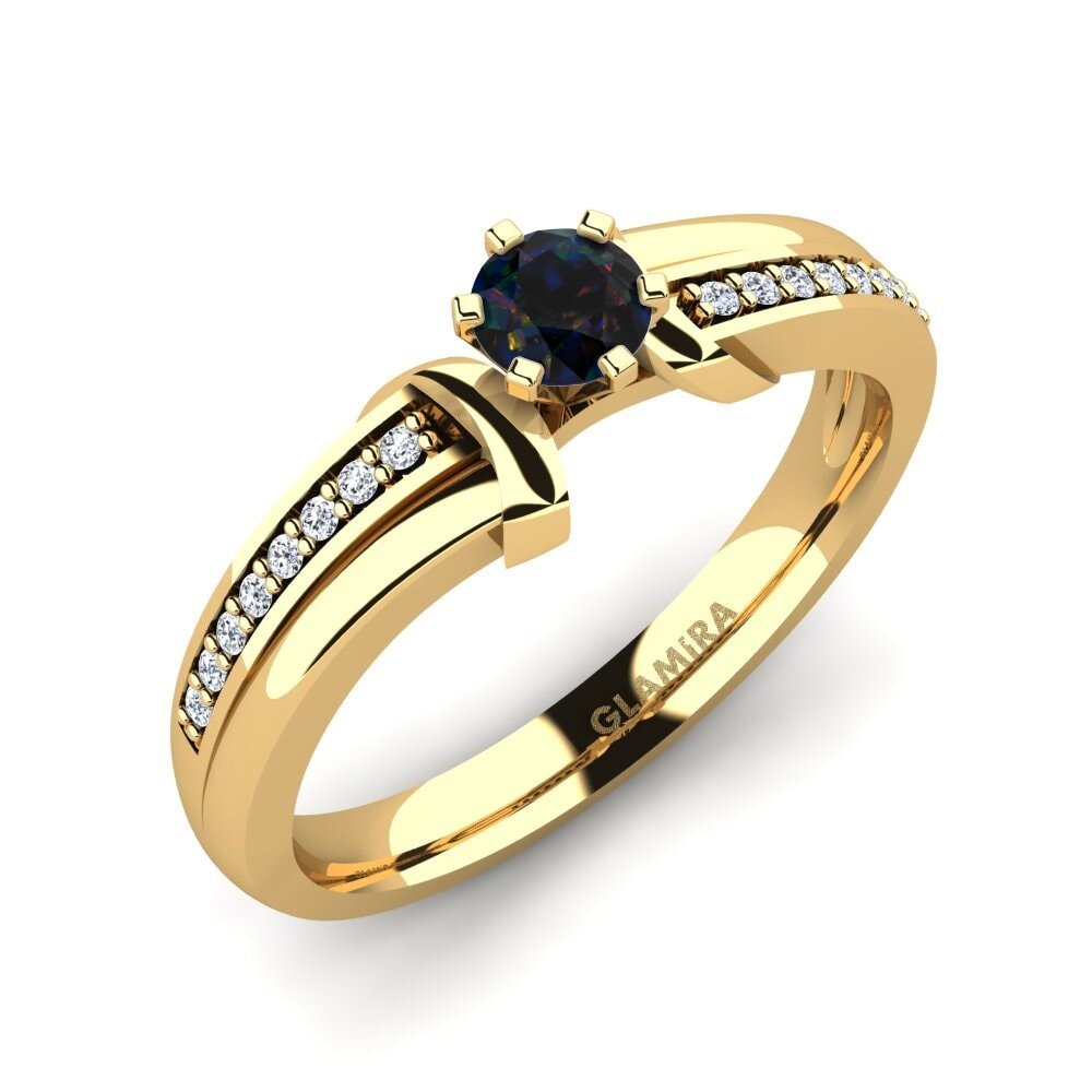 Black Opal Engagement Ring Mirabella