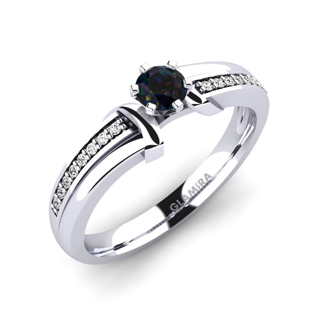 950 Platinum Black Opal Engagement Ring Mirabella