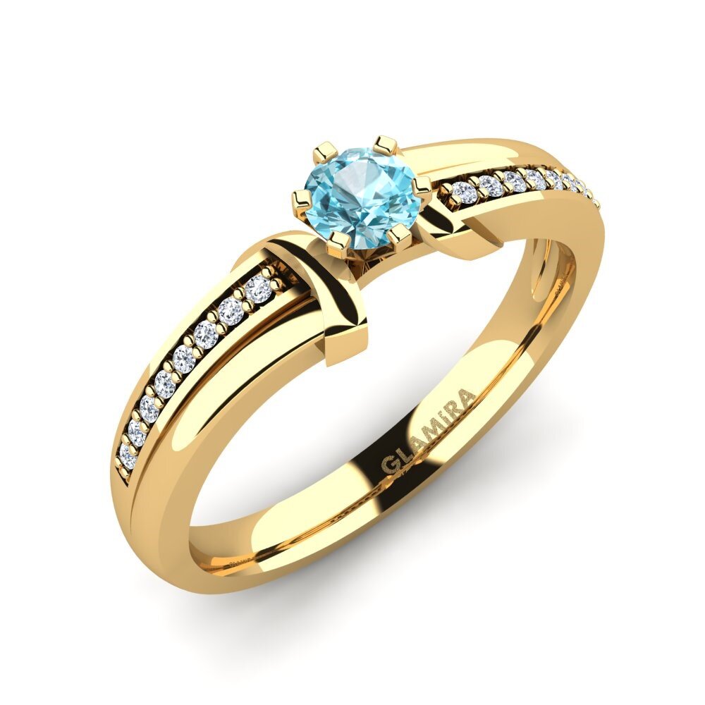 Blue Zircon Engagement Ring Mirabella