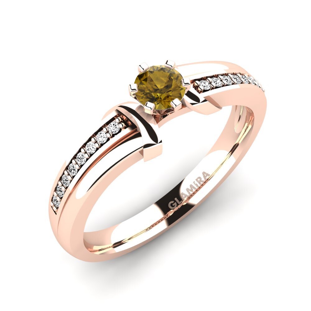 Vàng Hồng 9K Đá Zircon Nâu Nhẫn đính hôn Mirabella