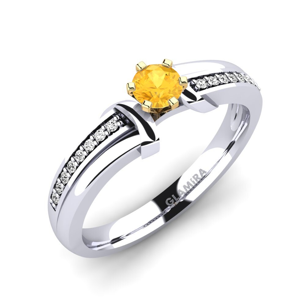14ct White / Yellow Gold Citrine Engagement Ring Mirabella