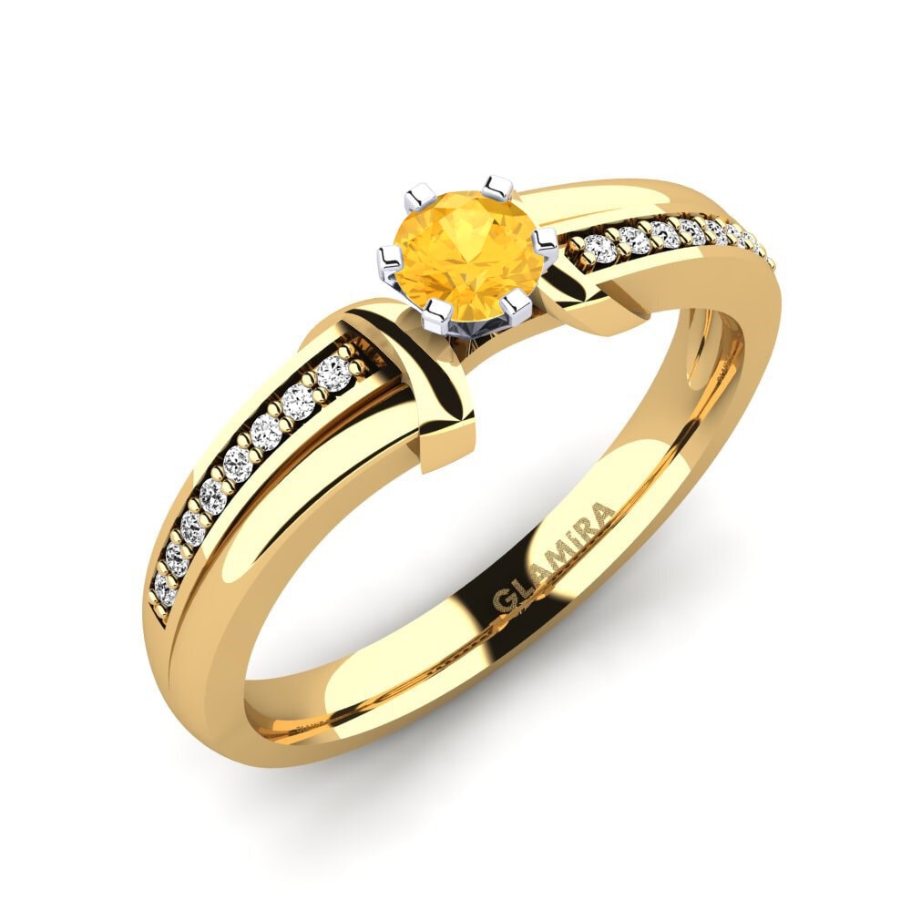 14ct Yellow / White Gold Citrine Engagement Ring Mirabella