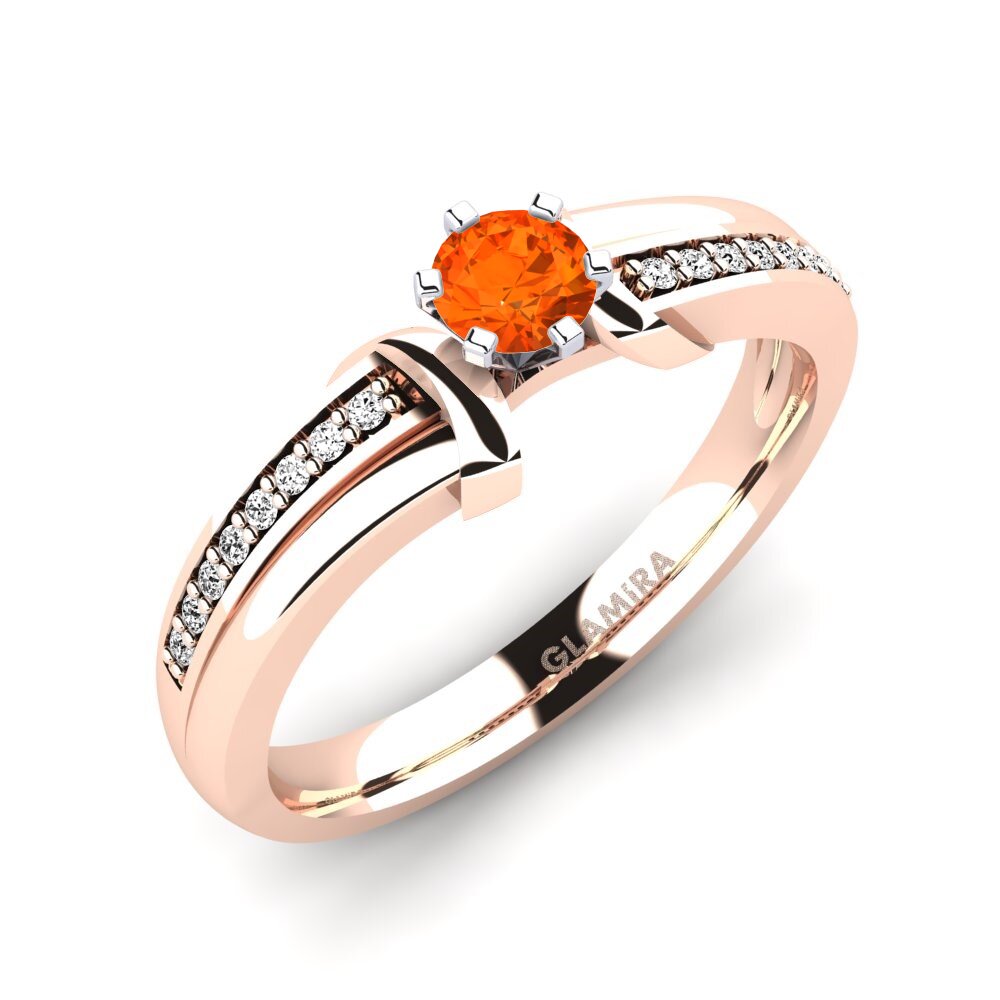 14ct Rose / White Gold Fire-Opal Engagement Ring Mirabella