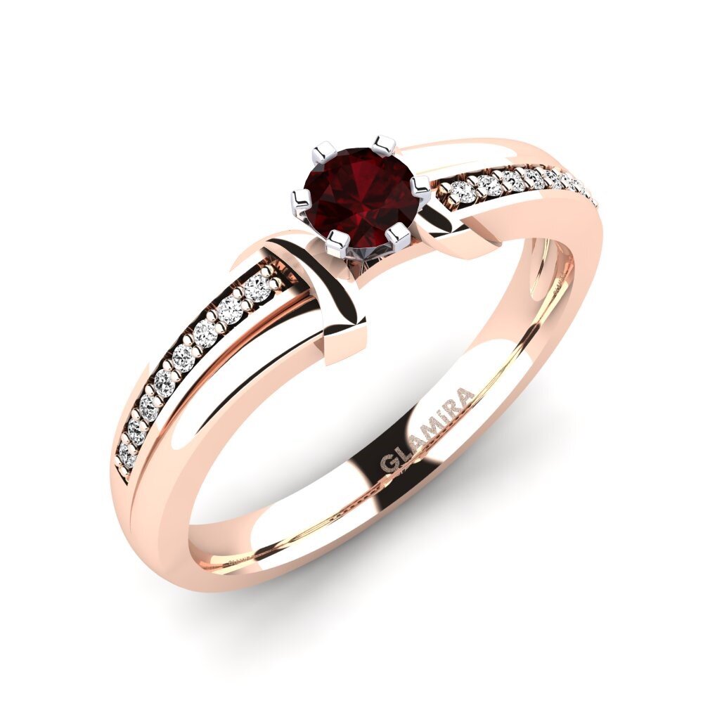 14ct Rose / White Gold Garnet Engagement Ring Mirabella