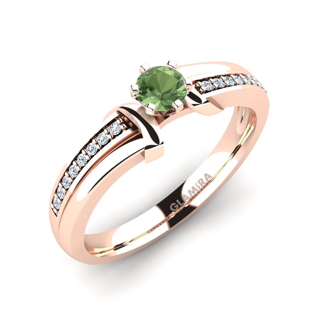 14ct Rose Gold Green Sapphire Engagement Ring Mirabella