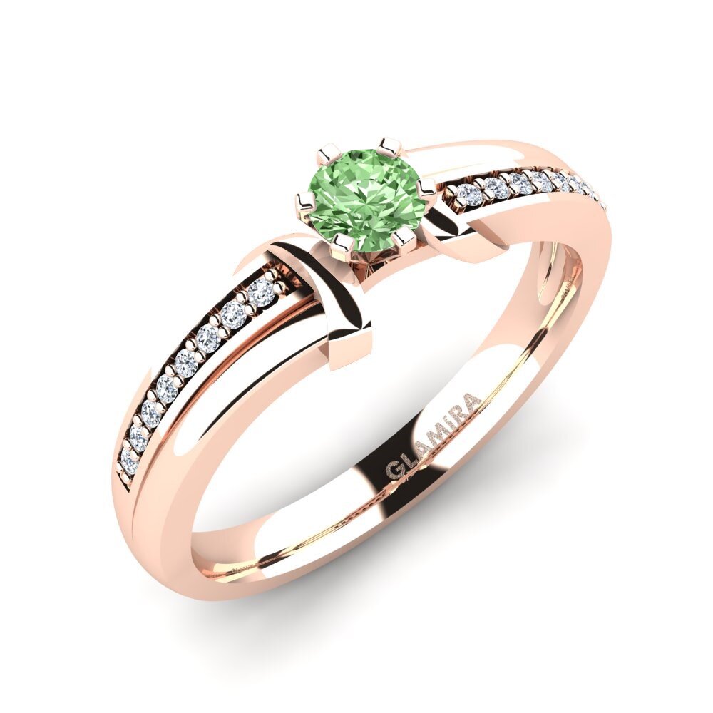 14ct Rose Gold Green Diamond Engagement Ring Mirabella