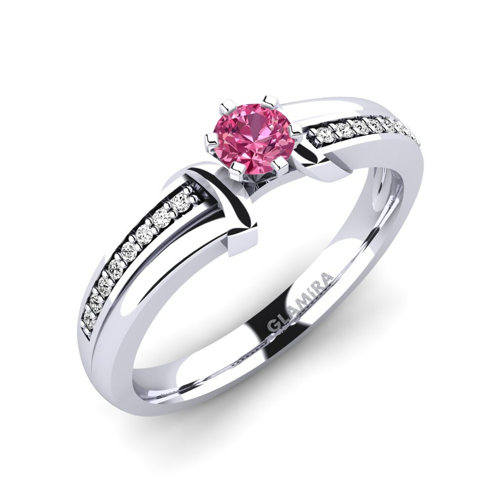 950 Palladium Pink Tourmaline Engagement Ring Mirabella