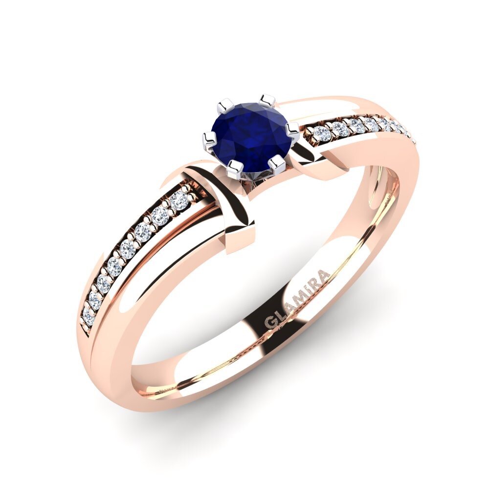 14ct Rose / White Gold Sapphire Engagement Ring Mirabella