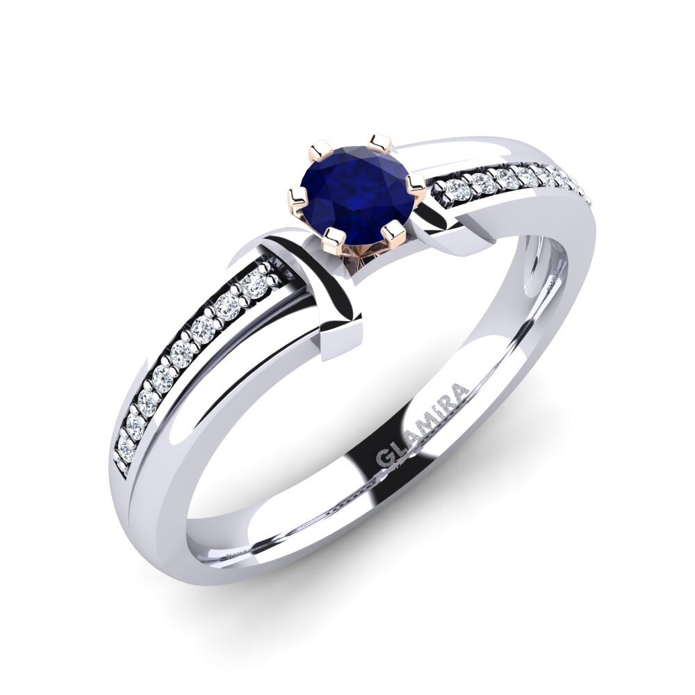 14ct White / Rose Gold Sapphire Engagement Ring Mirabella