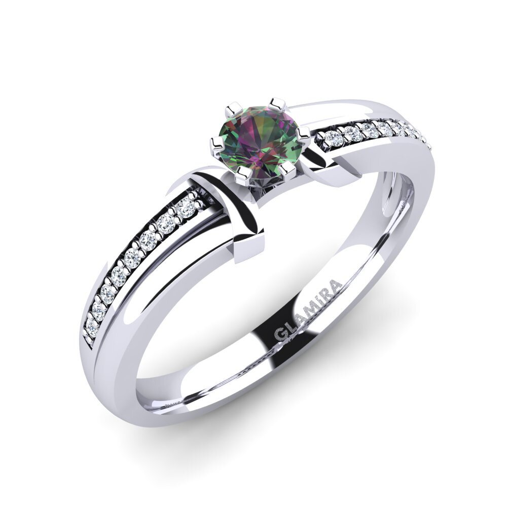 950 Platinum Mystic Topaz Engagement Ring Mirabella